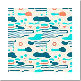 Oceanic wave pattern for ocean sea lovers -colorful design Posters and Art